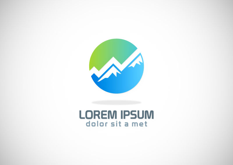 抽象矢量现代自然山型的标志设计