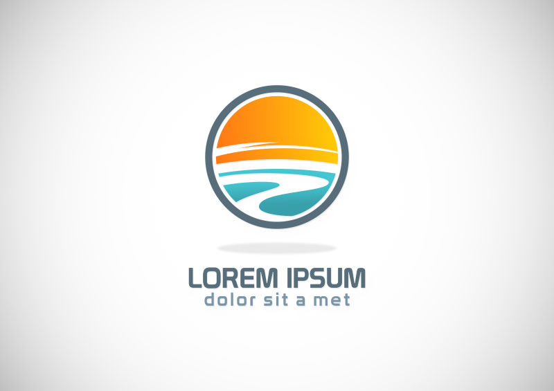 矢量抽象自然风景标志设计