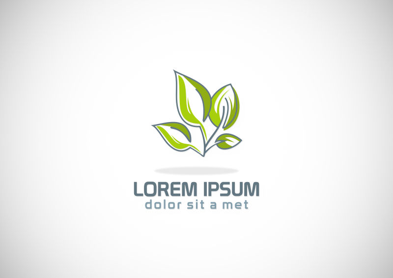 抽象矢量有机植物标志设计