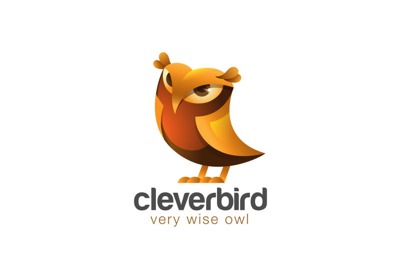 矢量商业搞笑猫头鹰logo标志