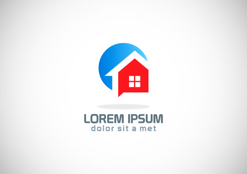创意矢量彩色房产标志设计