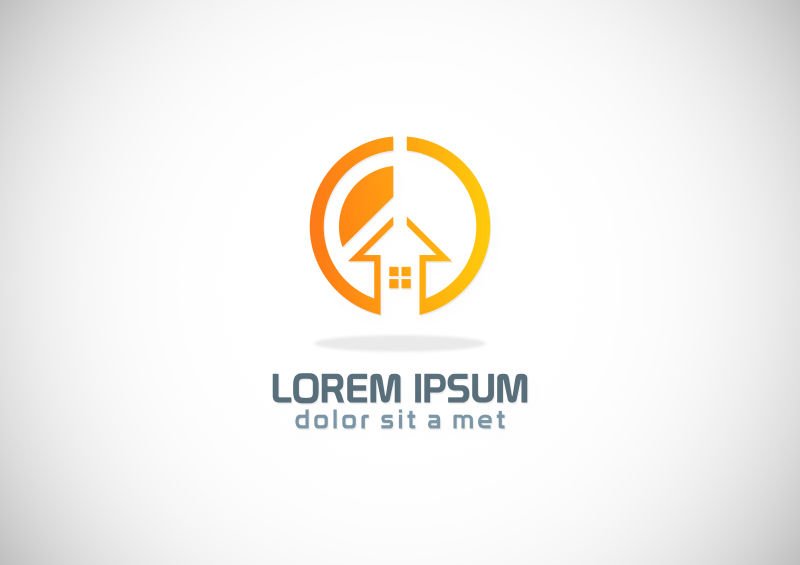 创意矢量黄色建筑元素标志设计