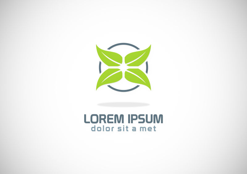 矢量绿叶元素创意标志设计