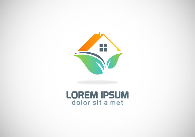 创意矢量商业生态建筑元素的标志设计