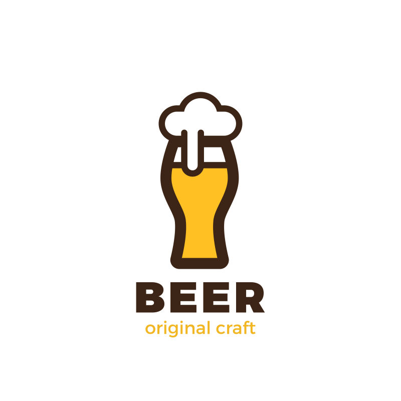 创意矢量抽象啤酒元素标志
