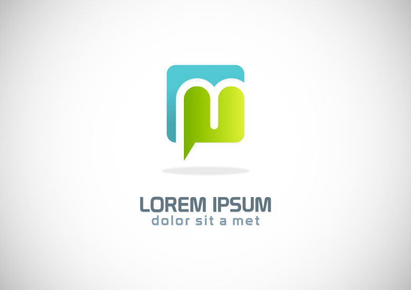 抽象矢量字母m的创意标志