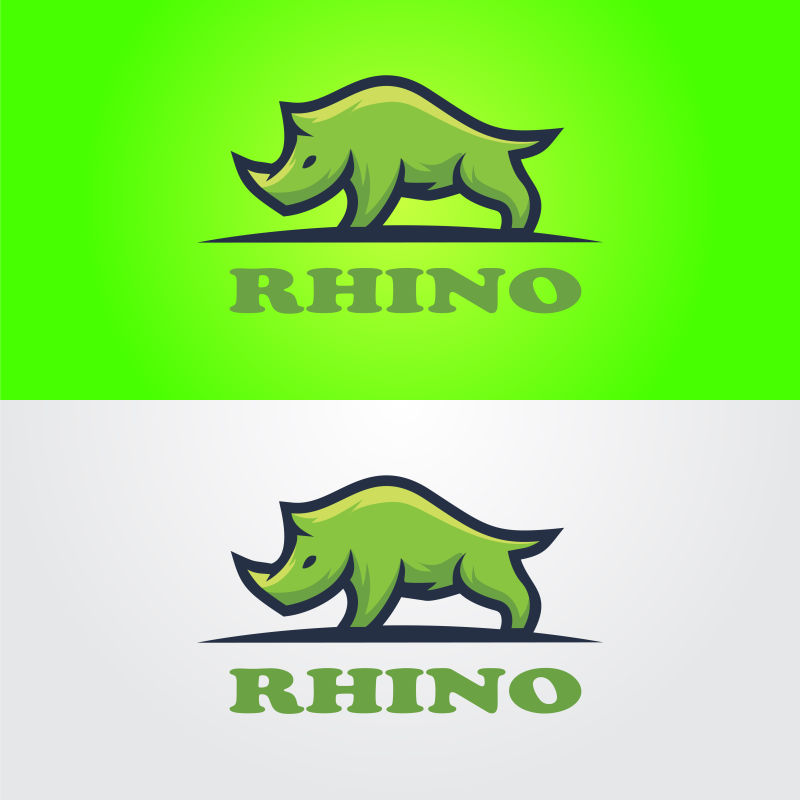 抽象矢量犀牛标志设计