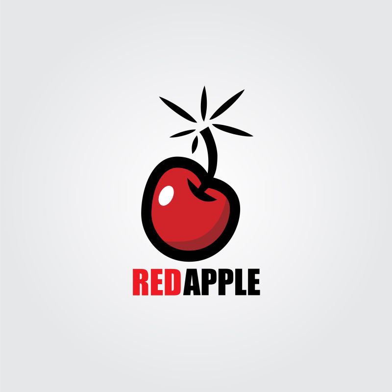 矢量的红色苹果标志