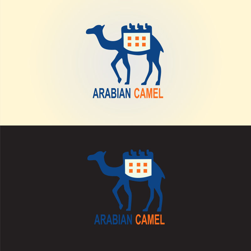 矢量的蓝色骆驼标志