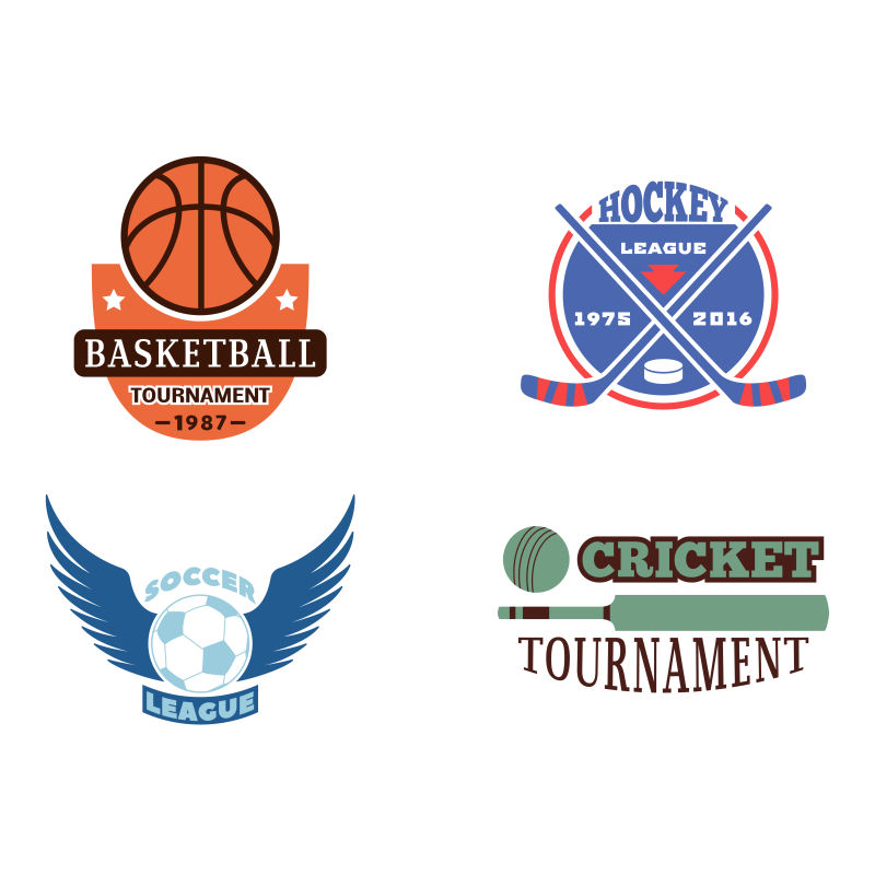 矢量运动队徽章矢量集