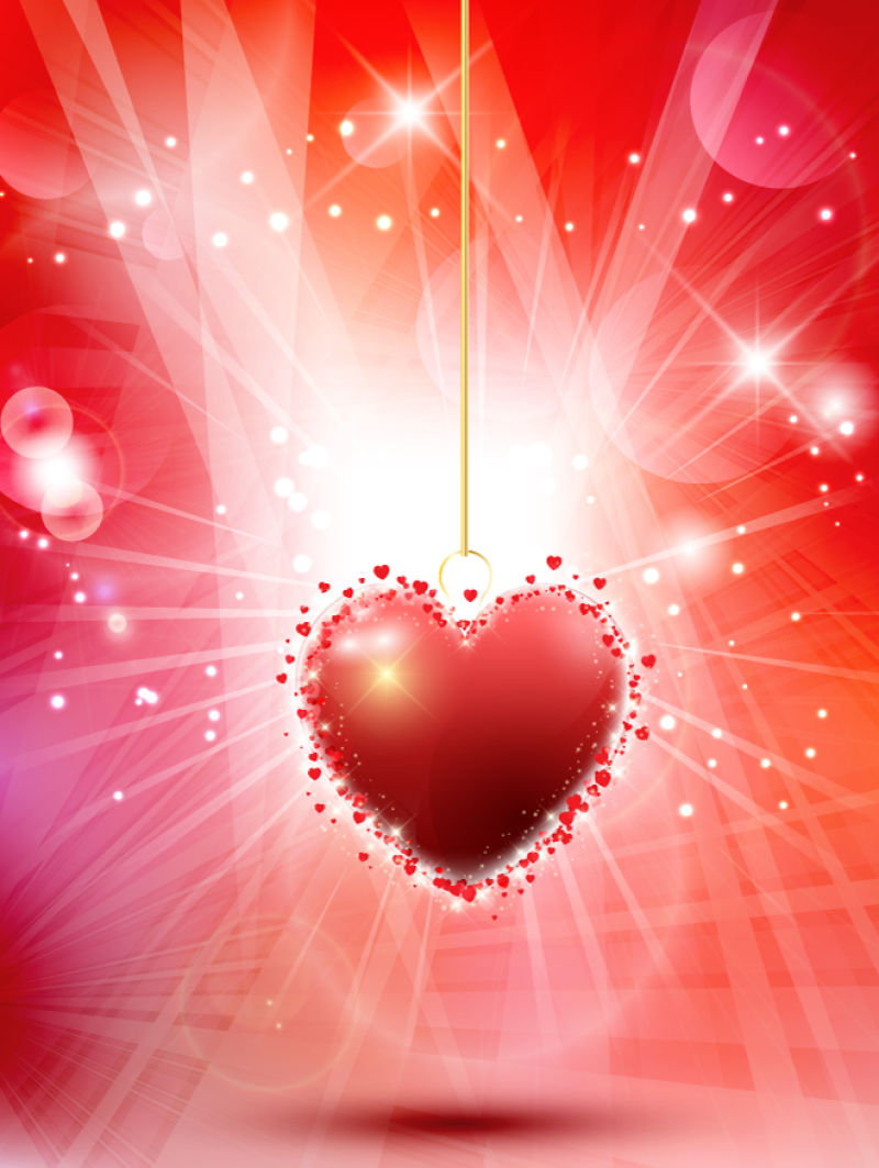 矢量红心元素的创意情人节背景