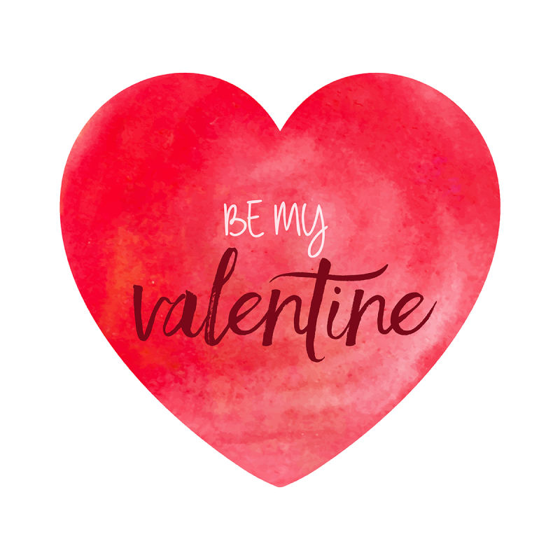 矢量的红色水彩爱心