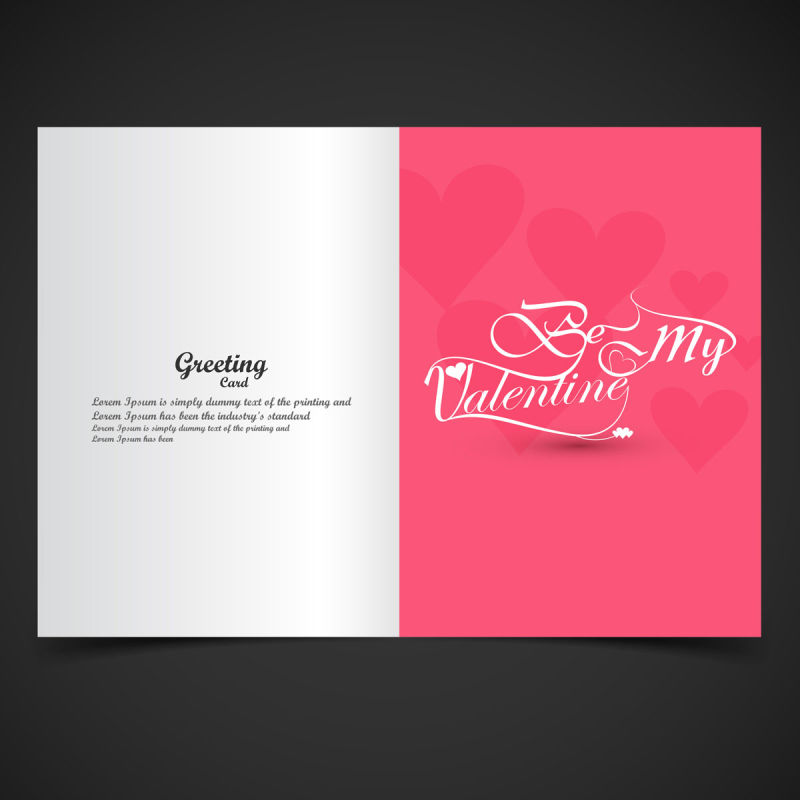 矢量的粉色心形图案情人节贺卡