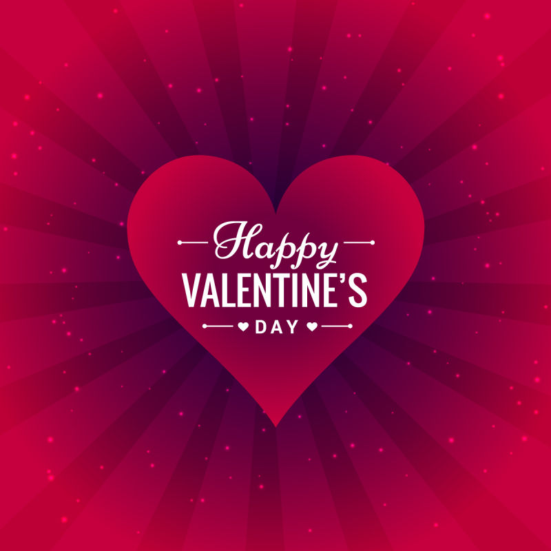 红色心形图案情人节贺卡矢量设计