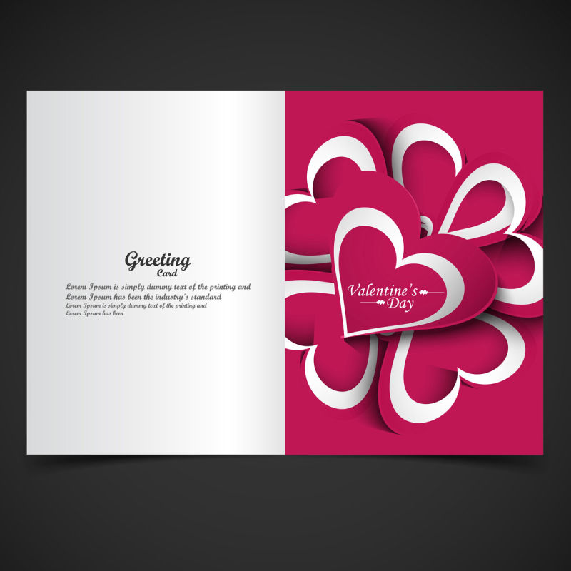 粉色的情人节贺卡矢量设计