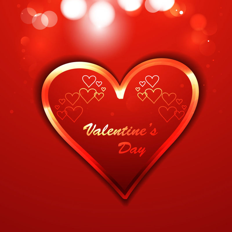 矢量的红色爱心图案背景