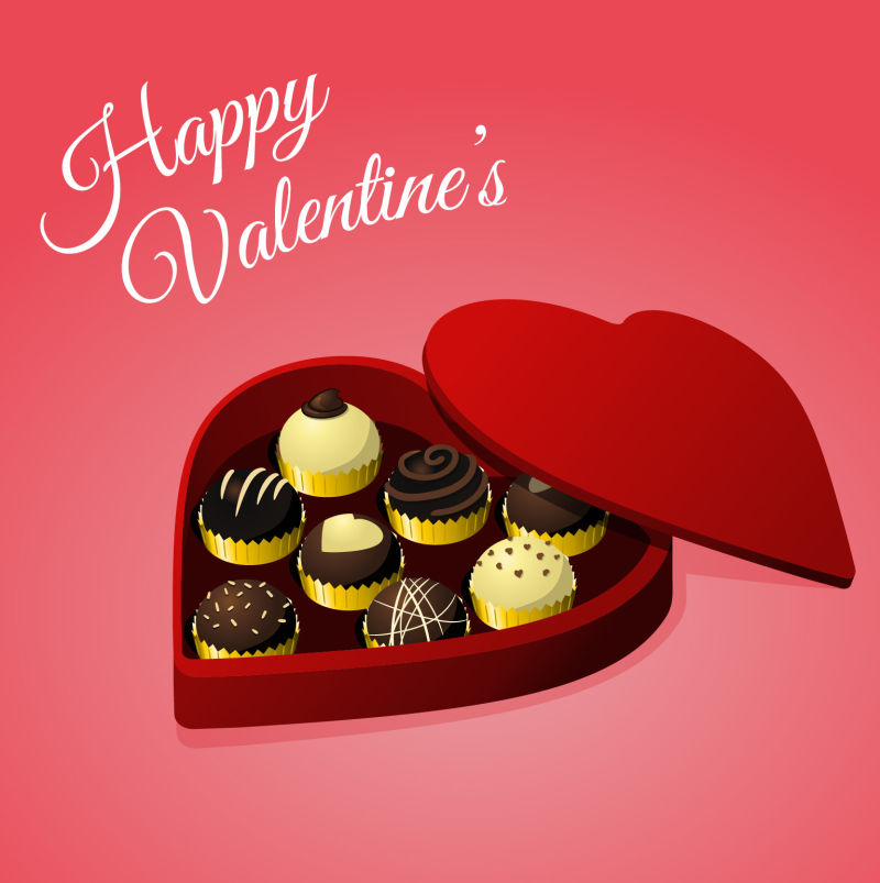 抽象矢量巧克力元素的情人节背景