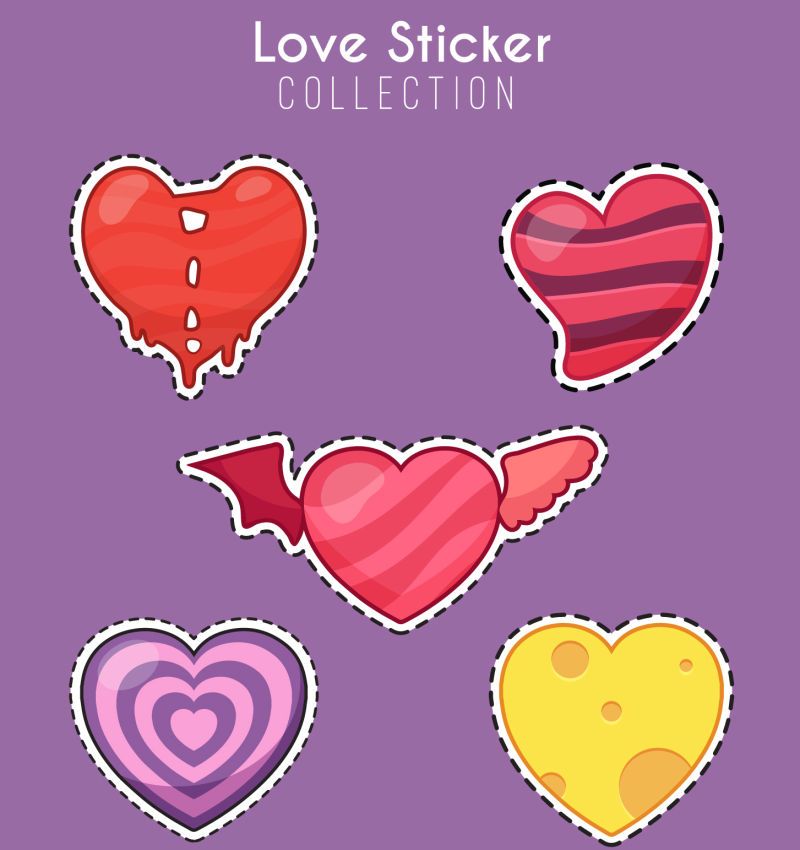 抽象矢量现代装饰情人节元素设计