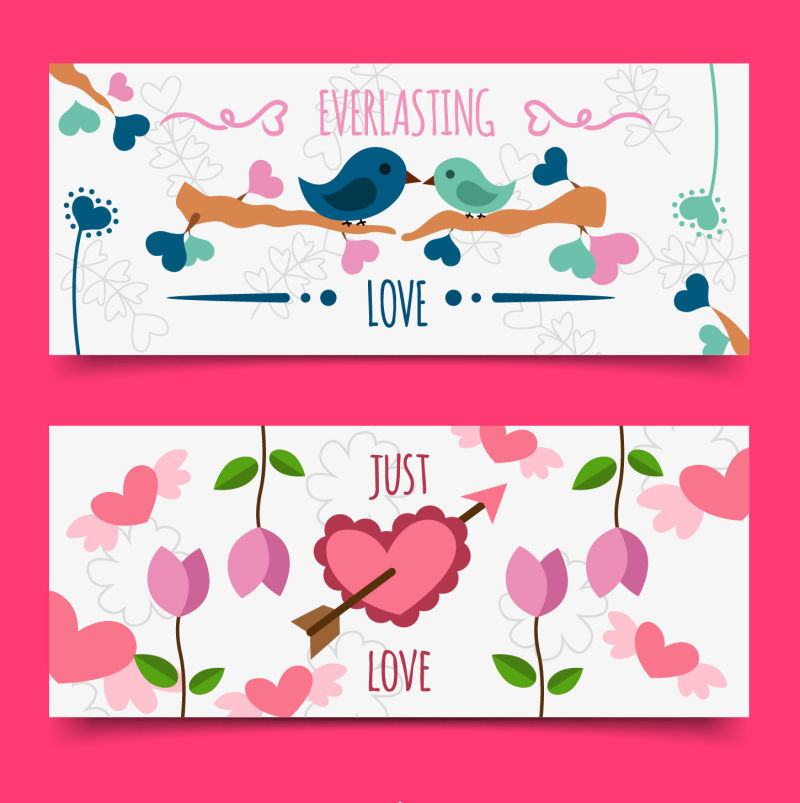 矢量抽象浪漫卡通情人节主题背景