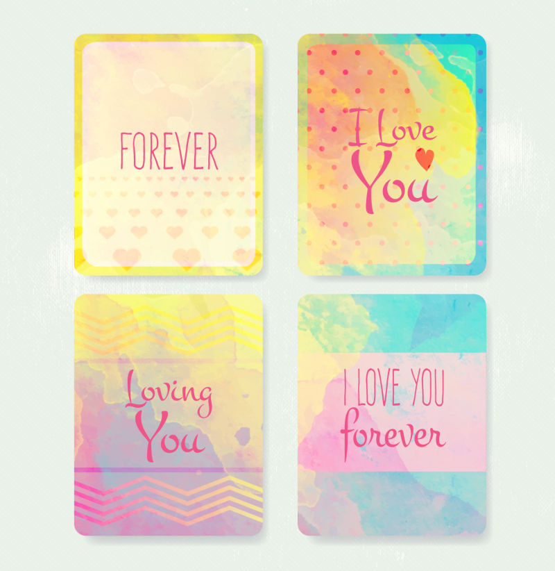 矢量抽象现代情人节卡片设计