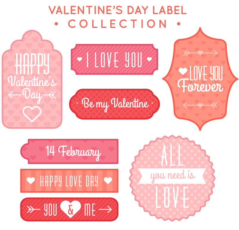 抽象矢量情人节主题的卡通卡片设计