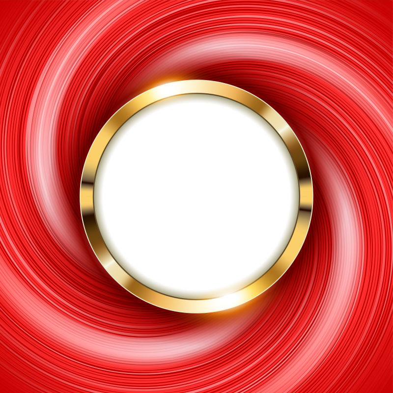 矢量的金色圆形边框设计