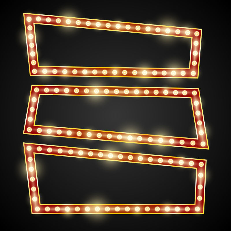 精美的霓虹灯边框矢量设计