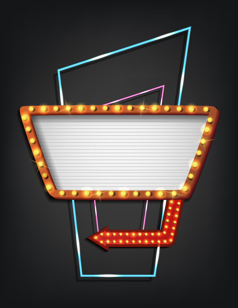 矢量的霓虹灯招牌插图设计