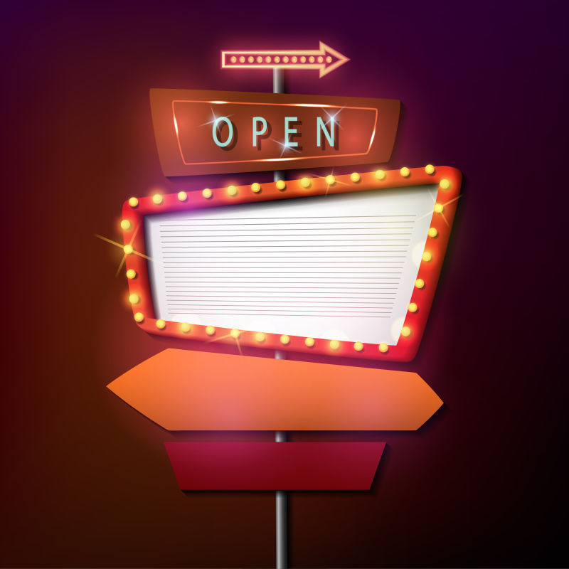 矢量的创意霓虹灯空白边框