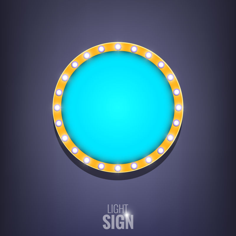 圆形的霓虹灯空白边框矢量设计