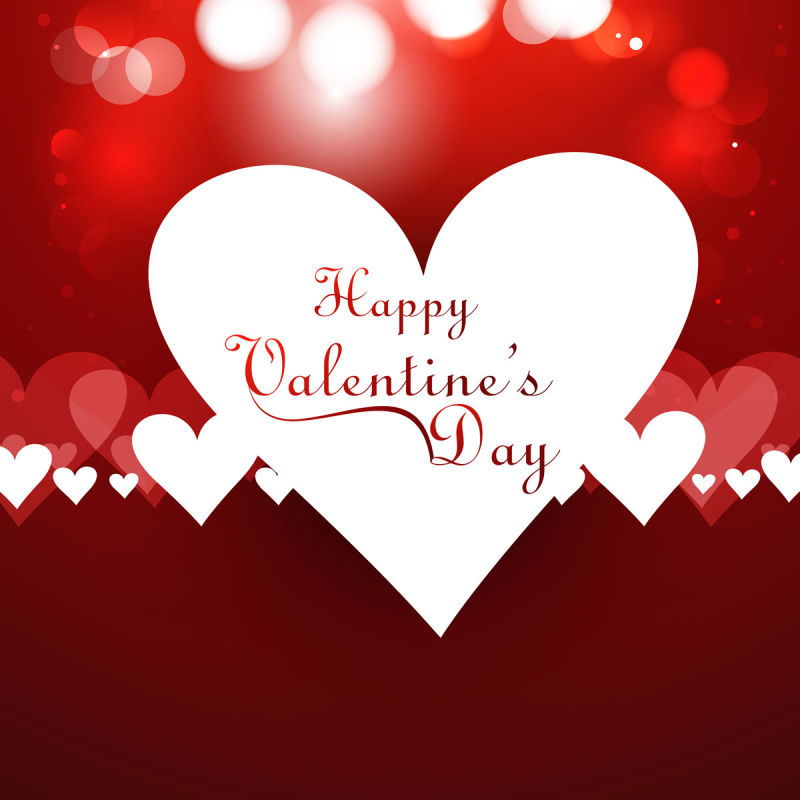 情人节的爱心图案明信片矢量设计