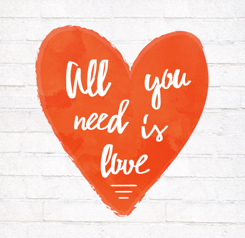 红色情人节心形插图矢量设计