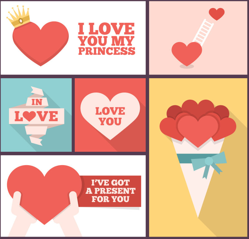 创意爱心插图矢量设计