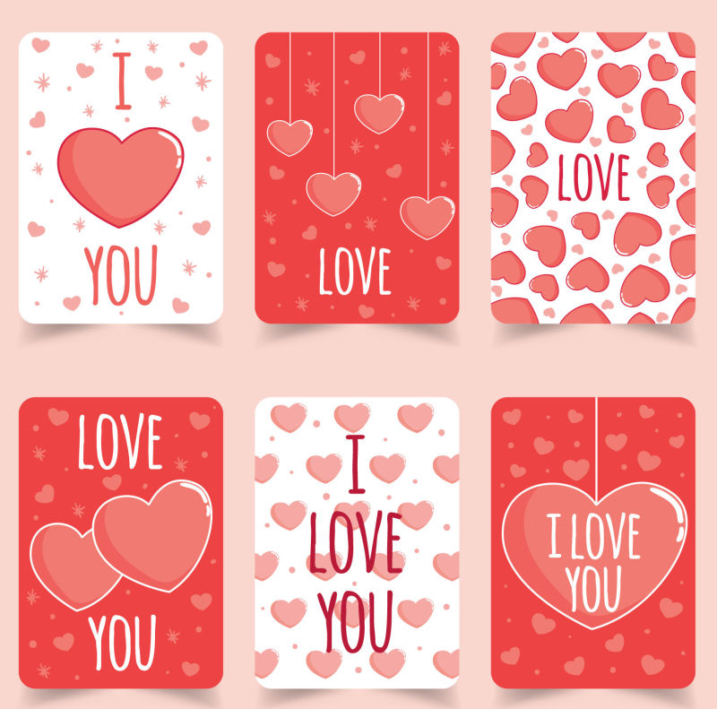 粉色情人节卡片矢量设计