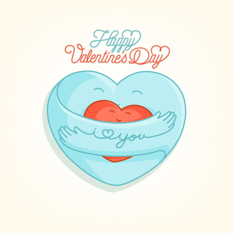 抽象矢量浪漫卡通情人节主题背景