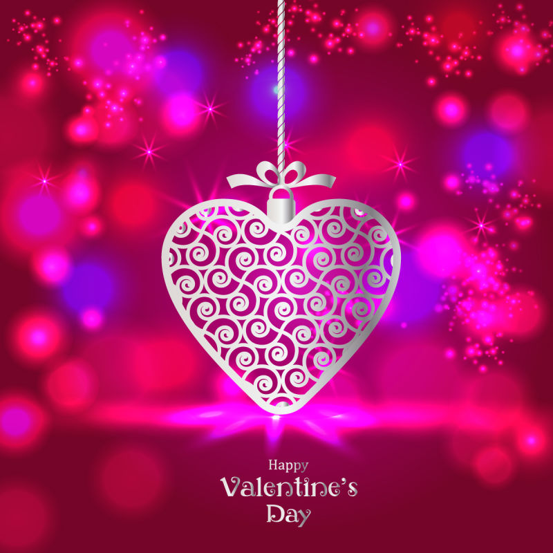 抽象矢量情人节主题的浪漫装饰背景