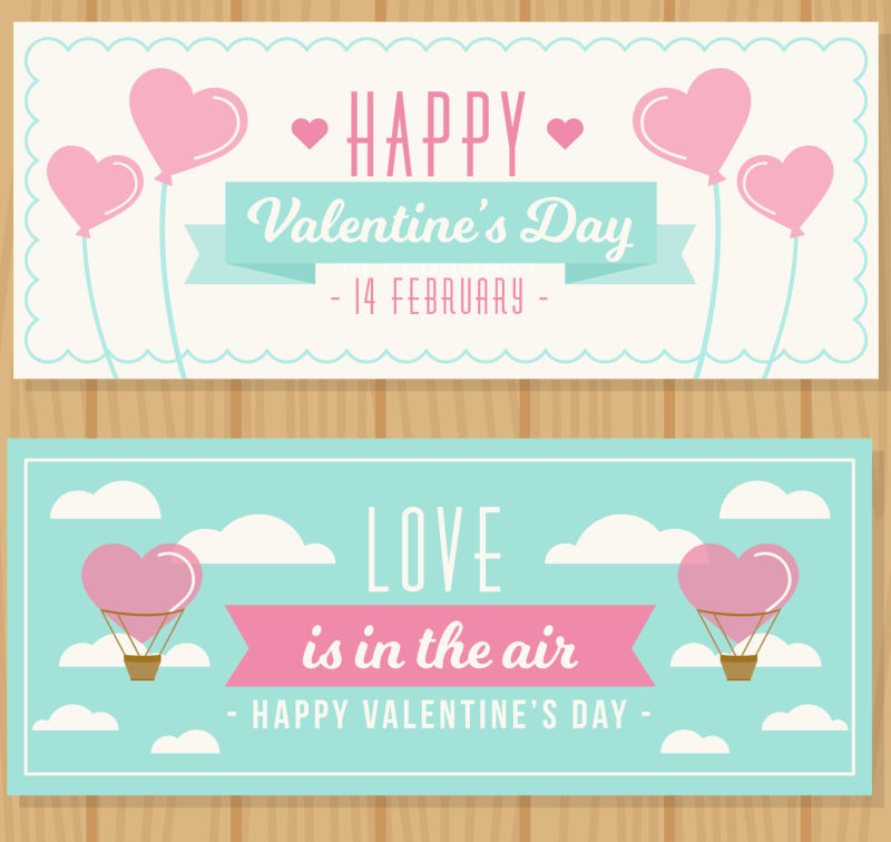 情人节心形图案横幅矢量设计