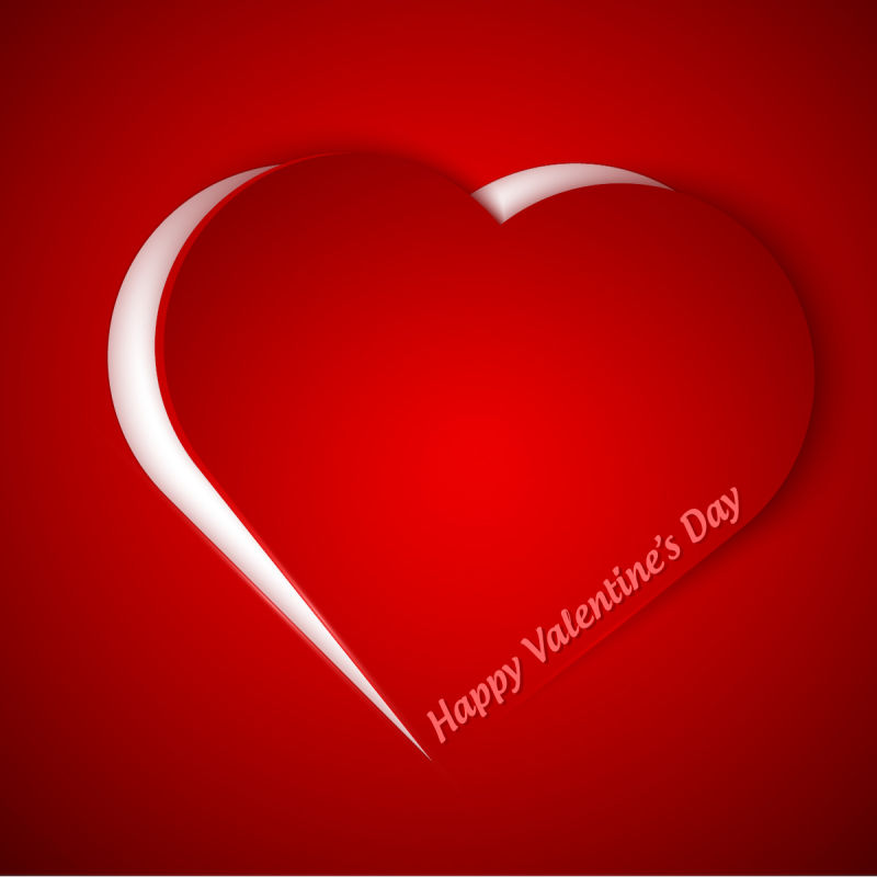 情人节红色爱心剪纸矢量设计