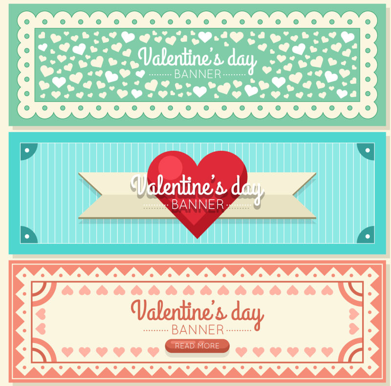 创意矢量情人节主题的横幅设计