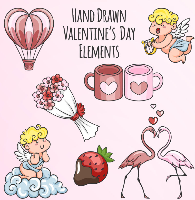 创意矢量卡通情人节主题背景