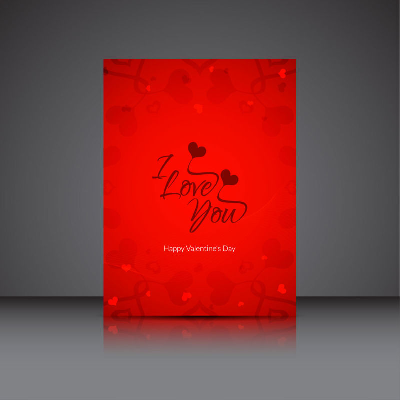 矢量红色情人节卡片设计