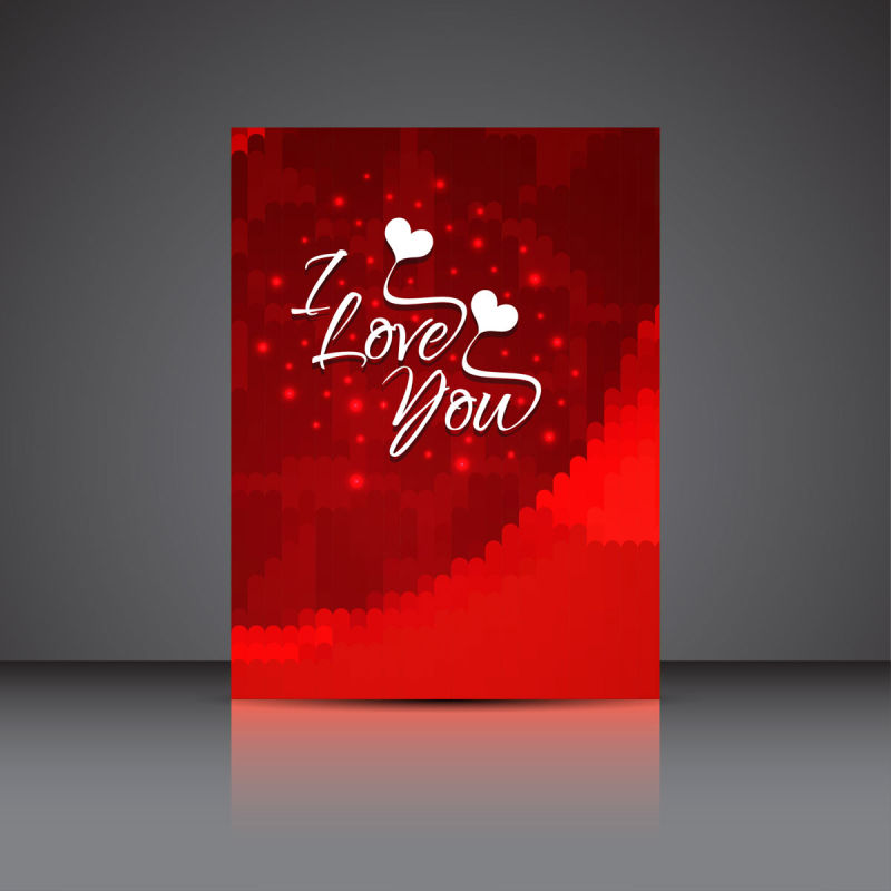 矢量的红色浪漫卡片设计