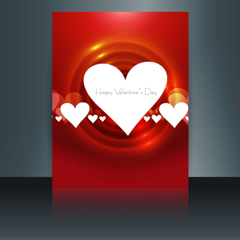 矢量浪漫情人节卡片设计