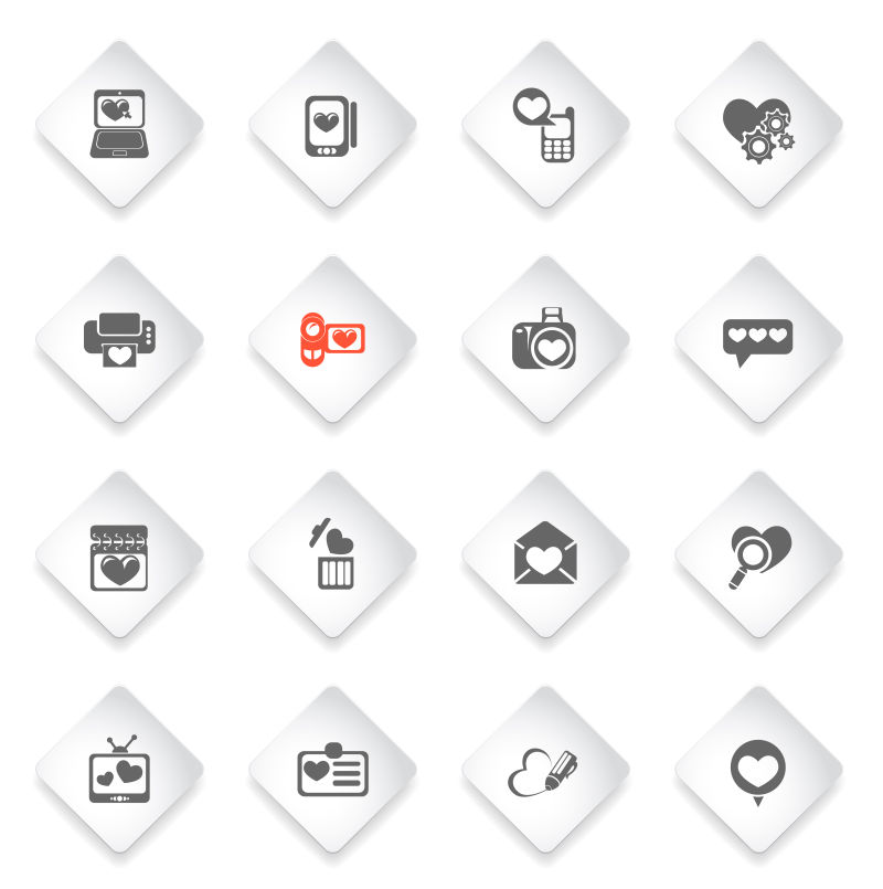 创意矢量抽象情人节信息元素图标