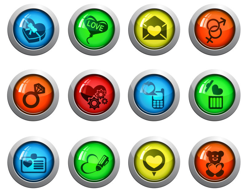 矢量现代情人节元素创意图标设计