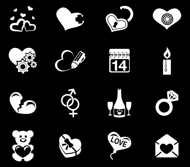 矢量创意情人节图标设计