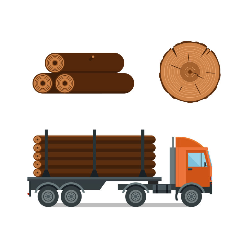 抽象矢量伐木工人设计元素插图