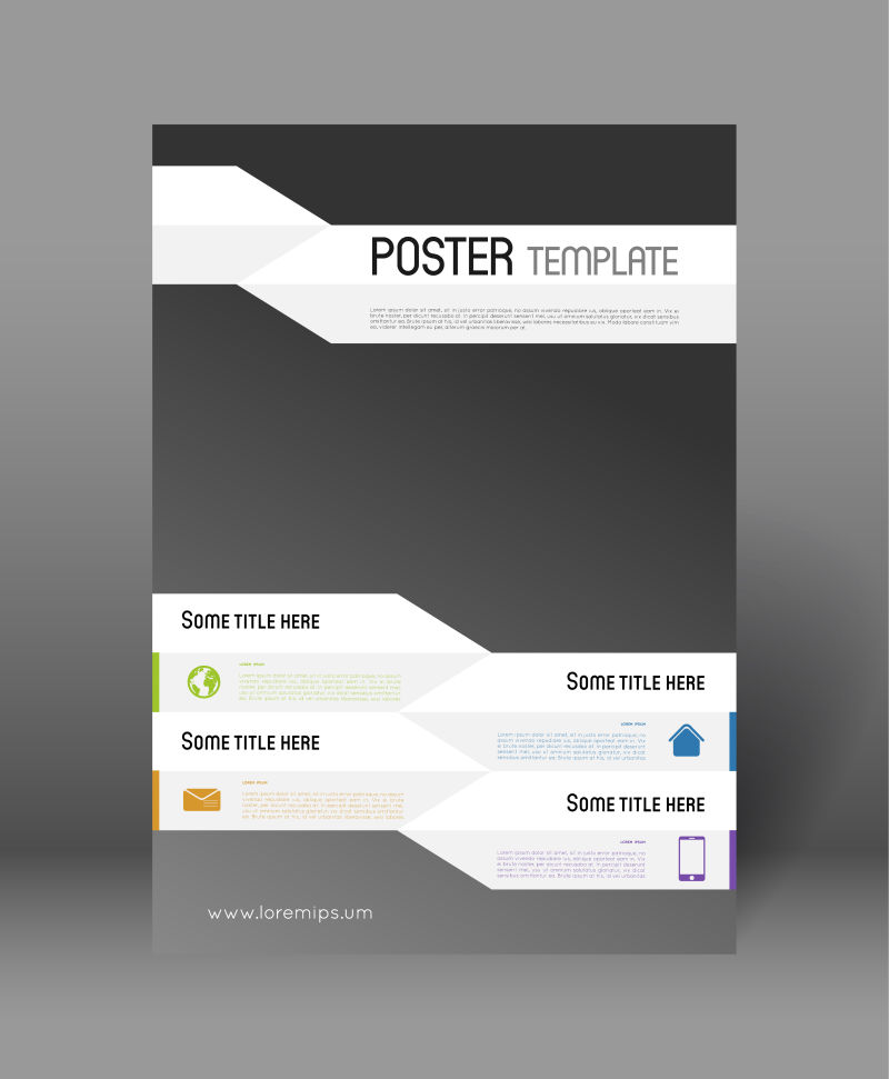 创意矢量灰色现代商业宣传单设计