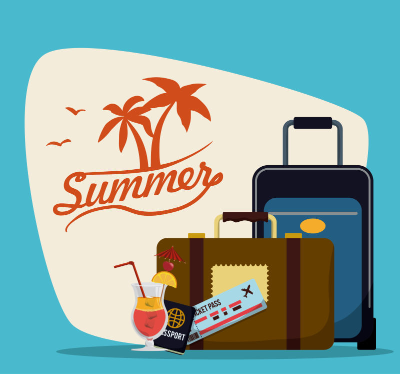 矢量夏日海报插图设计