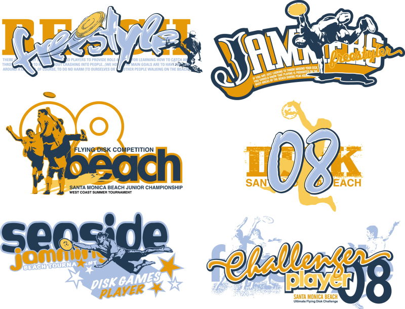 抽象矢量海洋主题的现代商业印刷标签